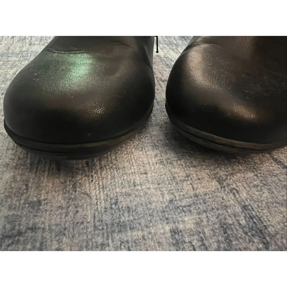 Comfortview Black Faux Leather Bronte Side Zip Ankle Booties Size 7 Wide